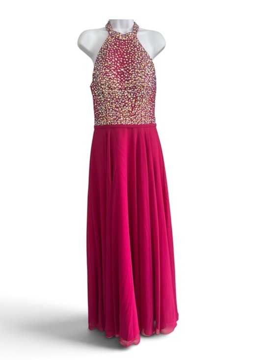 Camille La Vie Dresses & Skirts - Camille La Vie Beaded Halter Formal Dress | Hot Pink/Fuschia | Size 6